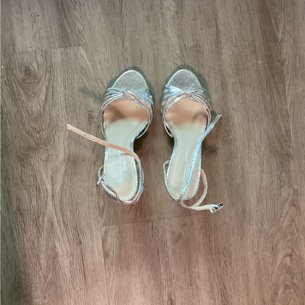 Paradox London Pink Sparkling Silver Heels